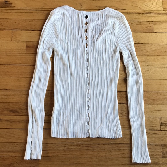 Express white ribbed top. Size medium. - Picture 3 of 4